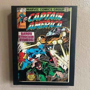 Wall Art replica of Captain America Comic Book.